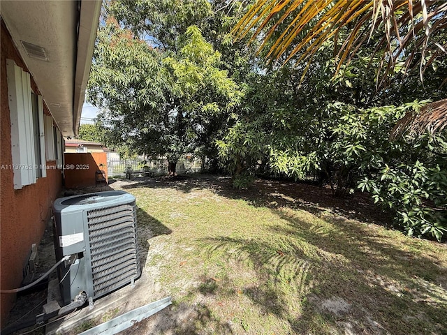 view of yard with cooling unit