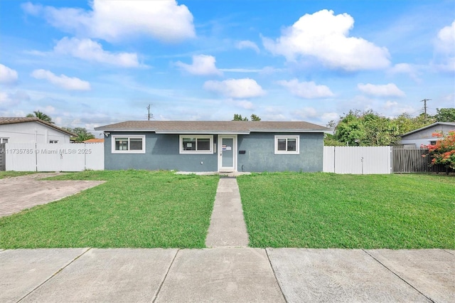 view of front of house with a front yard