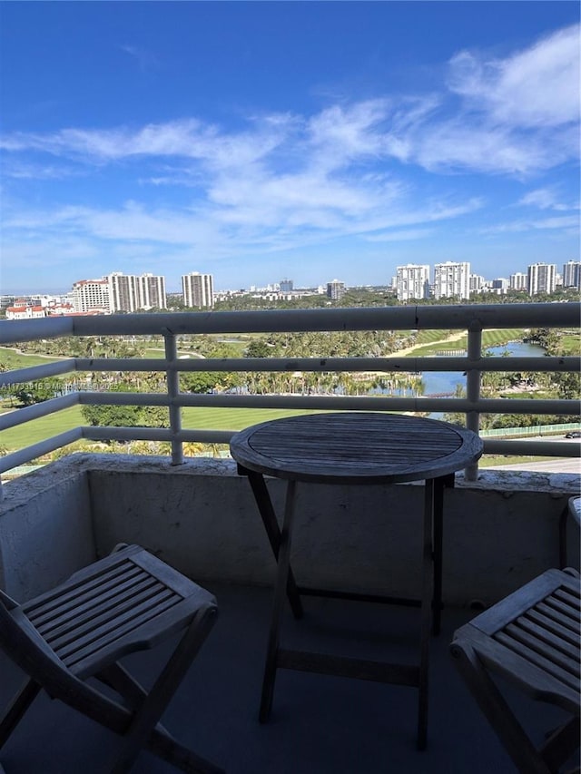 balcony with a water view