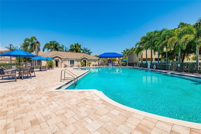 view of pool featuring a patio area