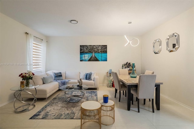 view of tiled living room