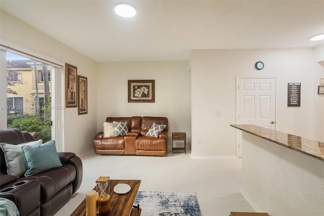 view of tiled living room