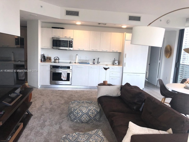 kitchen with white cabinetry, appliances with stainless steel finishes, and sink