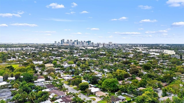 aerial view featuring a city view