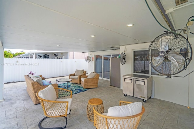 view of patio / terrace with outdoor lounge area and ceiling fan