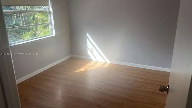 empty room featuring light wood-type flooring