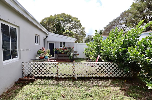 view of yard with fence