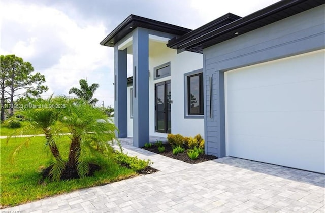 view of home's exterior with a garage