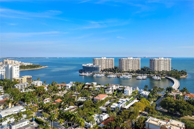 1740 S Bayshore Ln, Miami, FL 33133 - aerial view featuring a water view