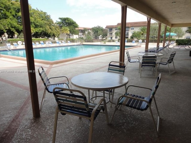 view of pool featuring a patio area