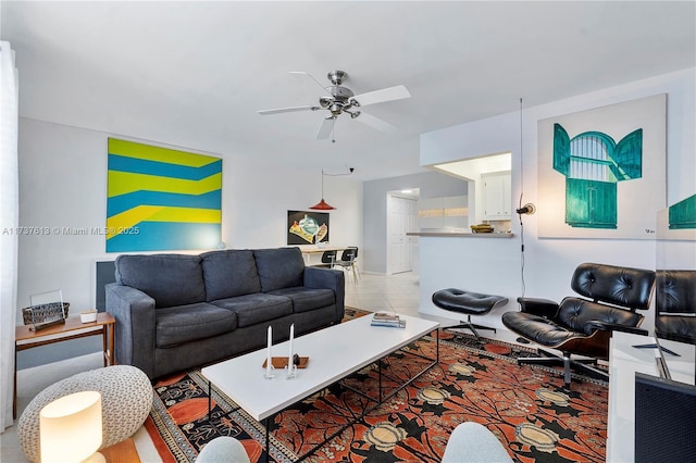143 Oakridge J 143, Deerfield Beach, FL 33442 - living room with a ceiling fan and baseboards