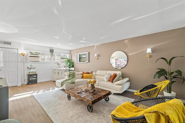 living room featuring hardwood / wood-style floors