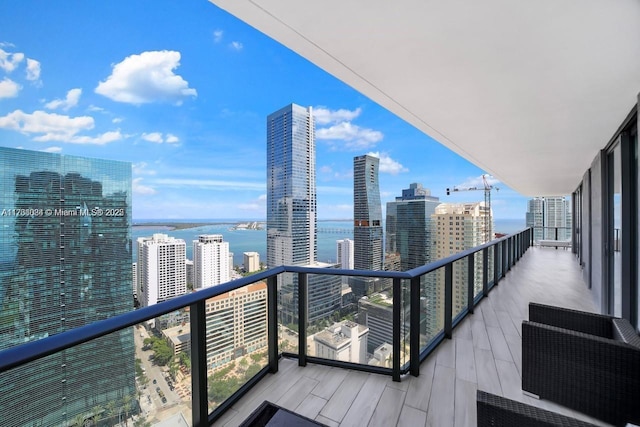 balcony with a water view