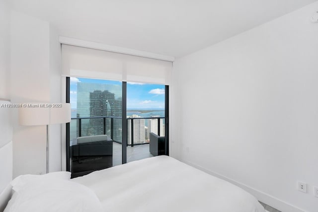 bedroom featuring expansive windows