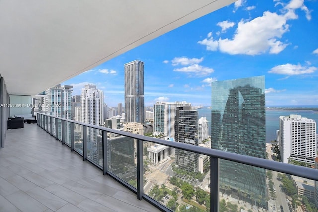 balcony with a water view