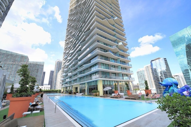 view of pool with a patio