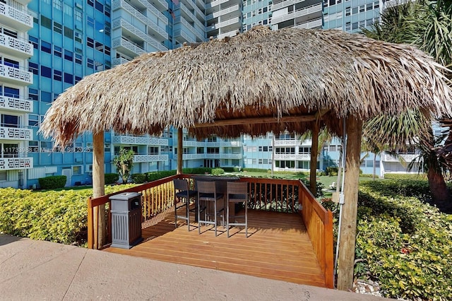 deck featuring a gazebo