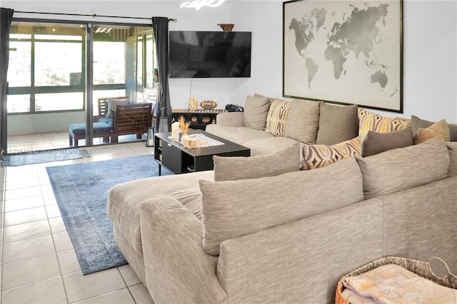 view of tiled living room