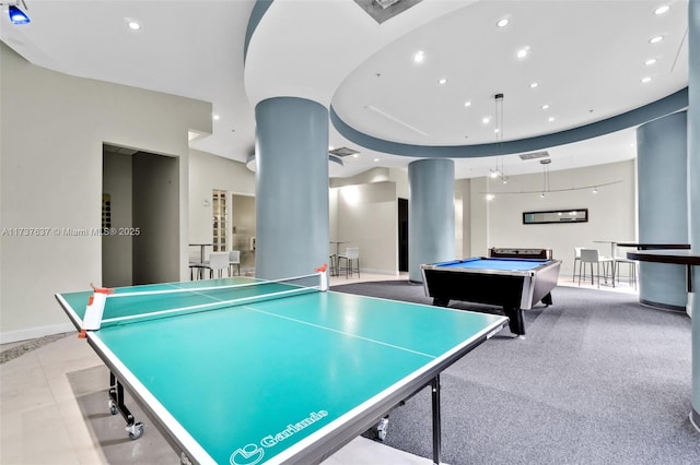 rec room with pool table