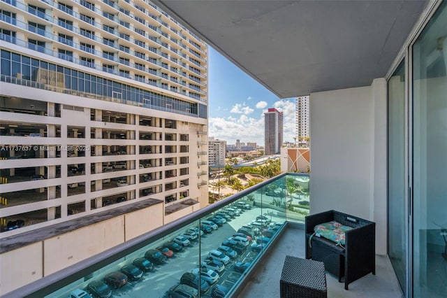 balcony featuring a view of city