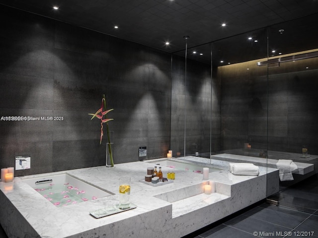 bathroom featuring tile patterned flooring