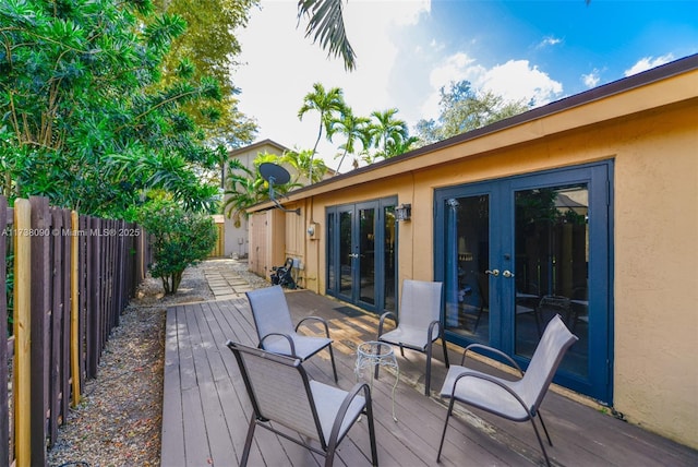 deck featuring french doors