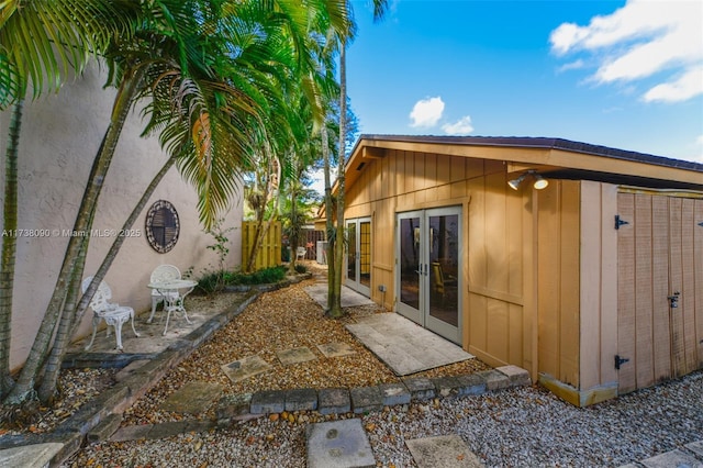 exterior space with french doors