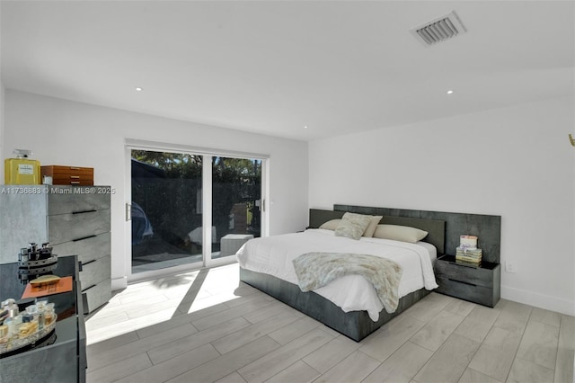 bedroom featuring access to outside