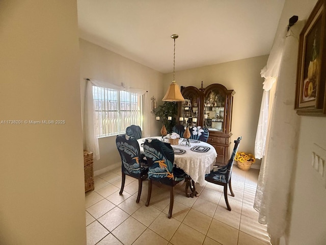 view of tiled dining space