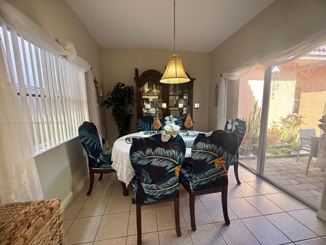 view of tiled dining space