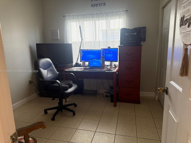 office featuring light tile patterned floors