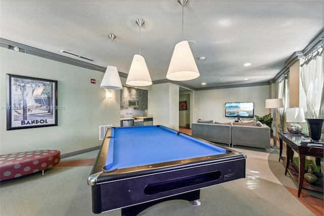 playroom with billiards