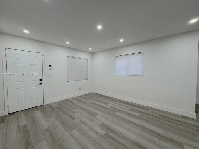 empty room featuring light hardwood / wood-style flooring