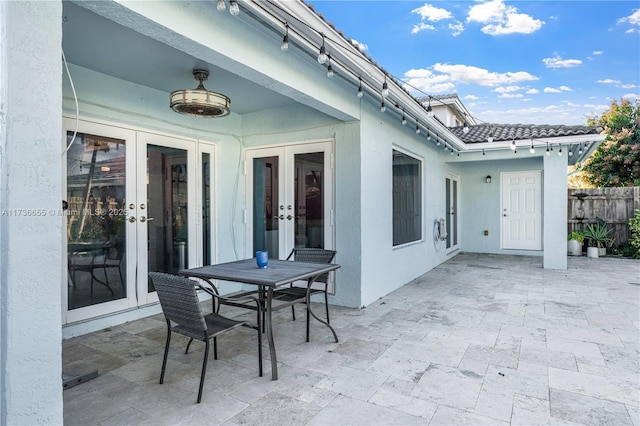 view of patio with french doors