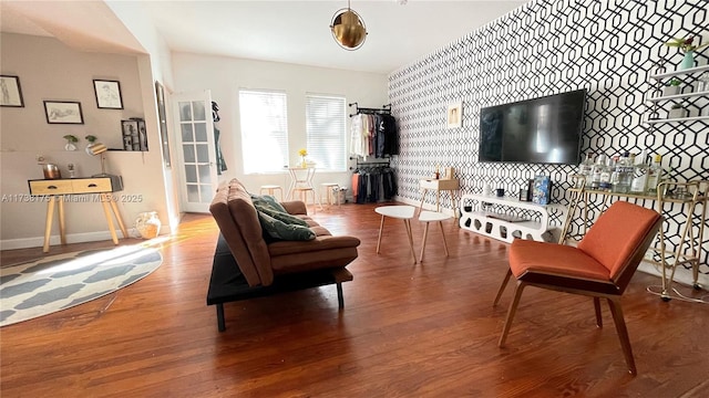 living room featuring hardwood / wood-style floors