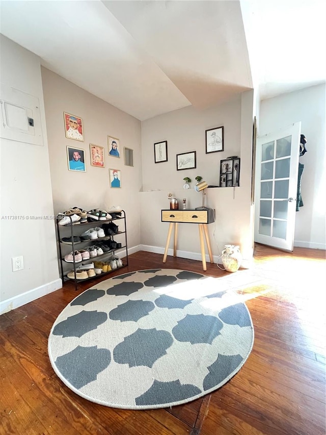 interior space featuring dark hardwood / wood-style floors