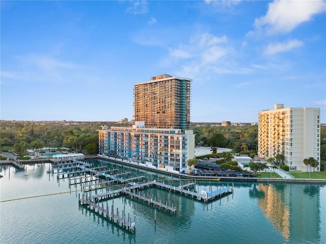 exterior space featuring a water view