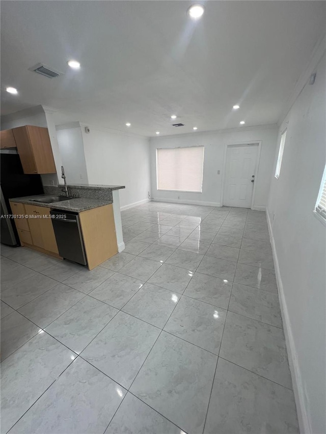 kitchen featuring sink and black appliances