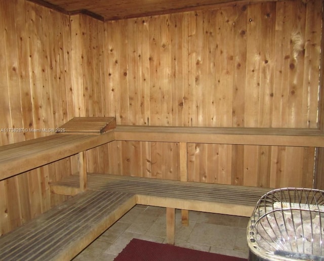 view of sauna / steam room featuring tile patterned floors