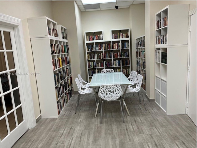 dining space featuring light hardwood / wood-style floors