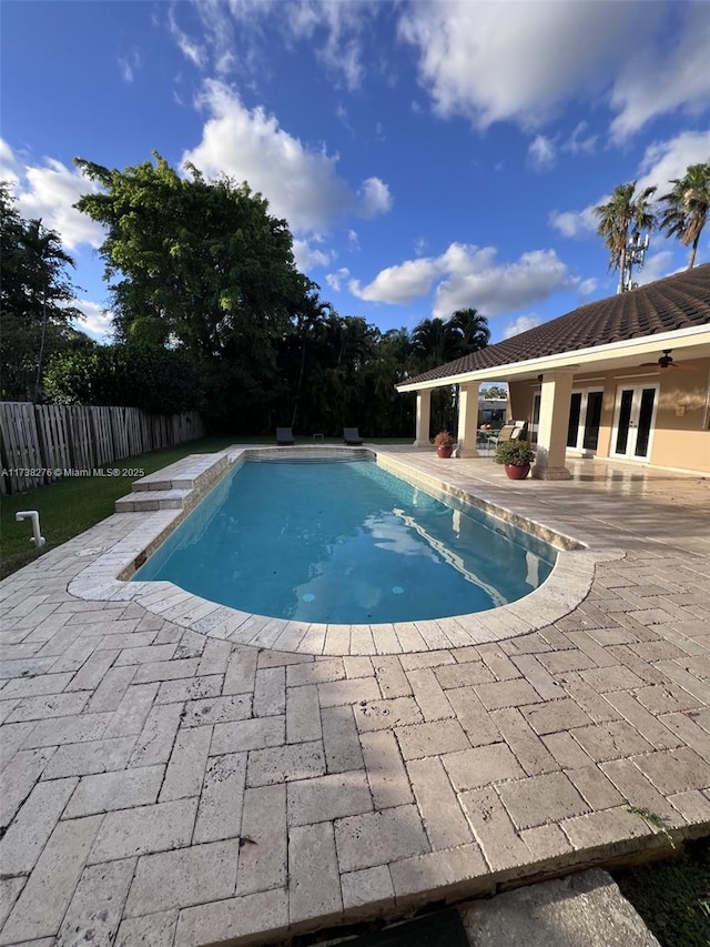 view of pool featuring a patio