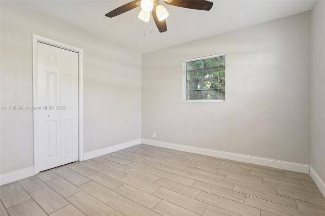 spare room featuring ceiling fan