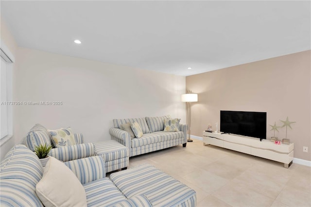 view of tiled living room