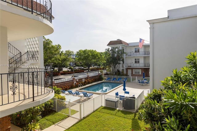 view of pool with a patio