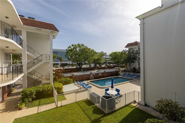 view of pool with a patio area