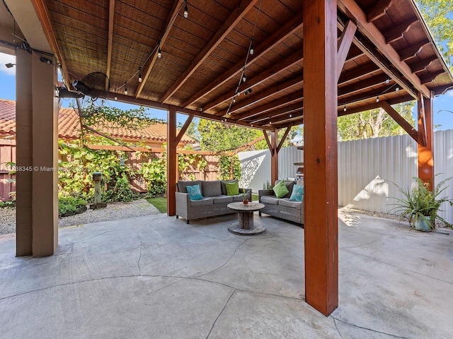 view of patio / terrace featuring an outdoor hangout area