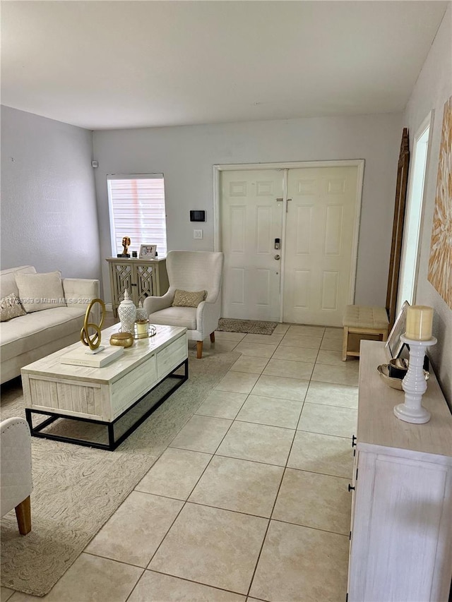 view of tiled living room