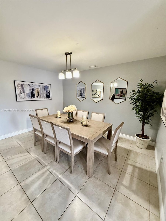 view of tiled dining area