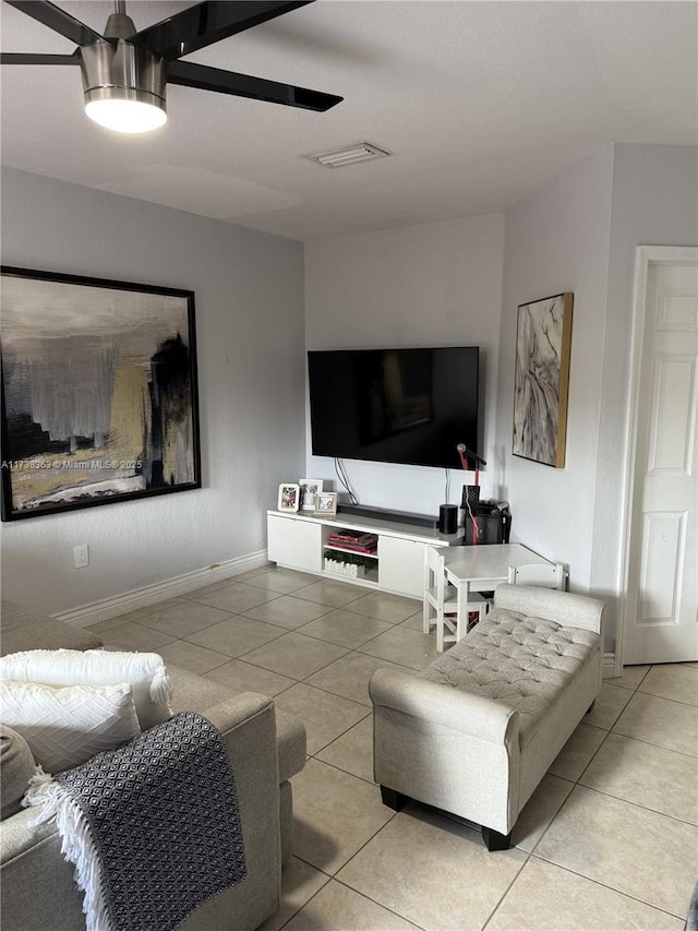 view of tiled living room