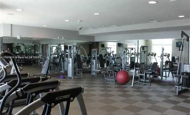 exercise room with a wealth of natural light